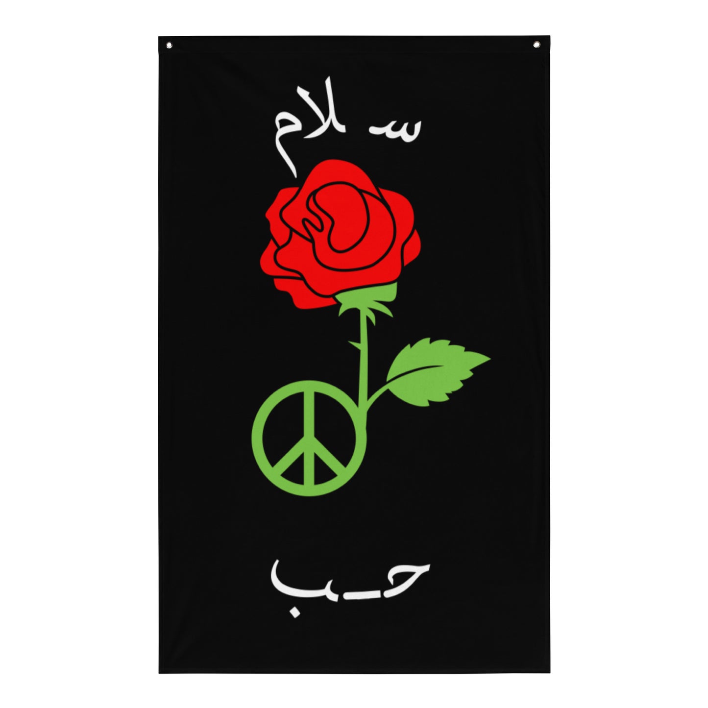 Black Peace & Love Flag