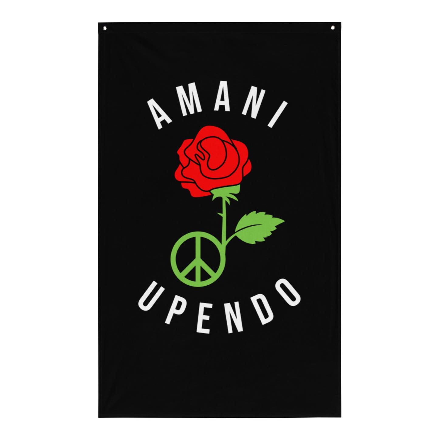 Black Peace & Love Flag