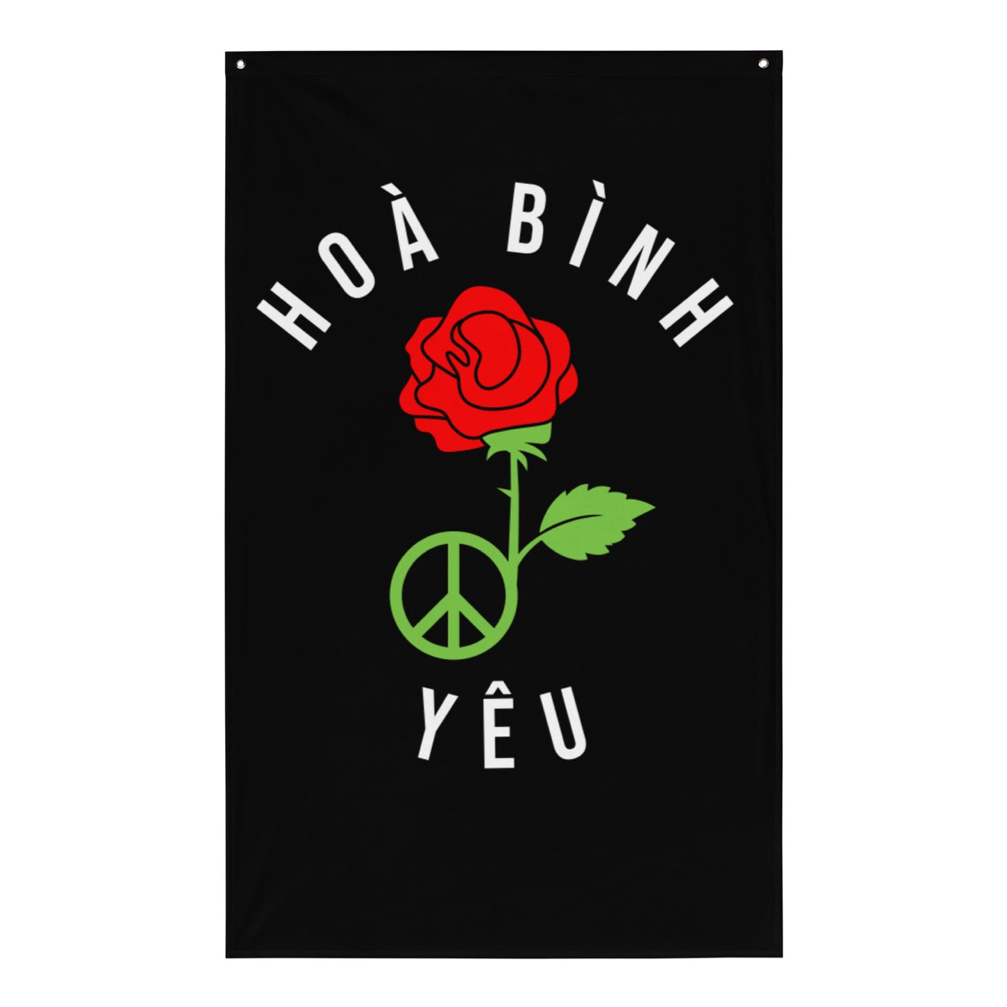 Black Peace & Love Flag