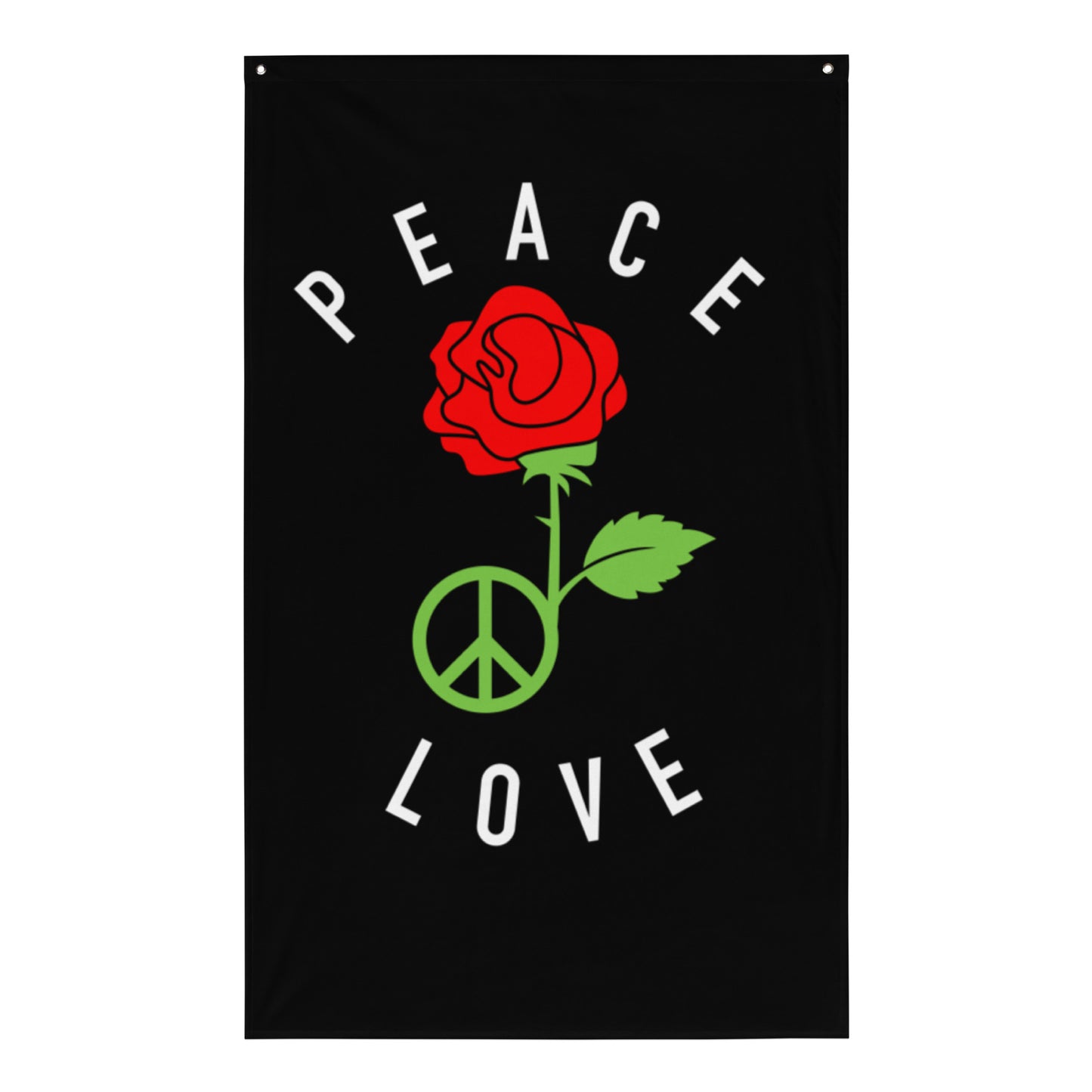 Black Peace & Love Flag