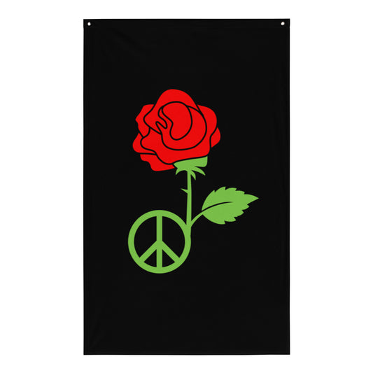 Black Peace & Love Flag
