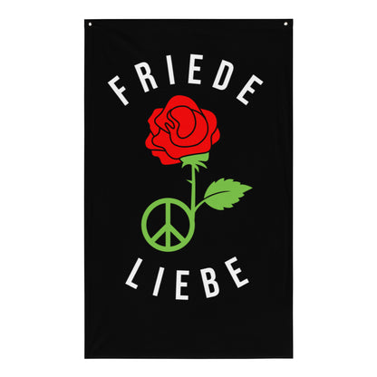 Black Peace & Love Flag