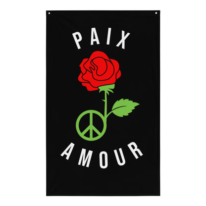 Black Peace & Love Flag