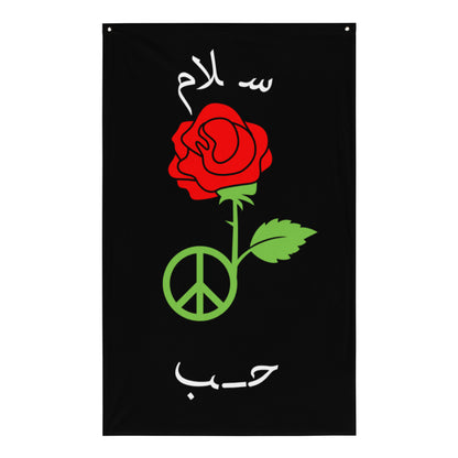 Black Peace & Love Flag