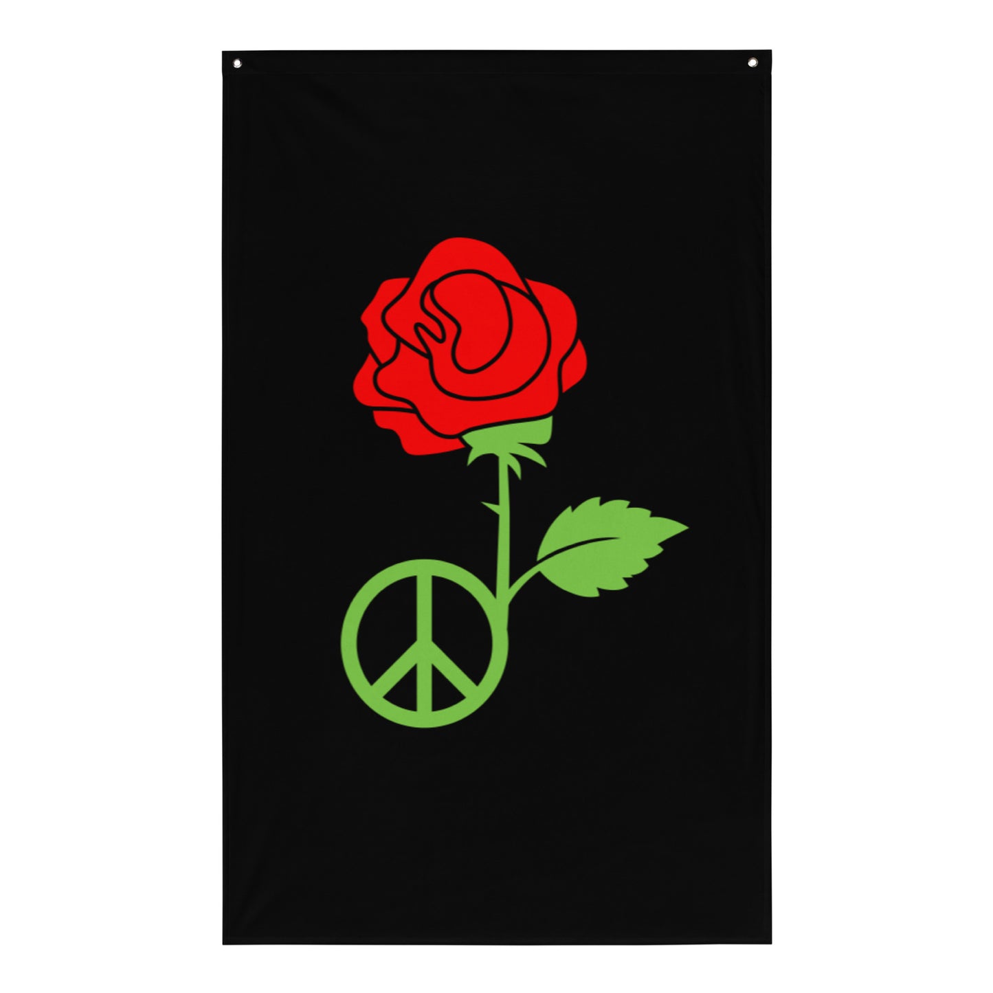 Black Peace & Love Flag